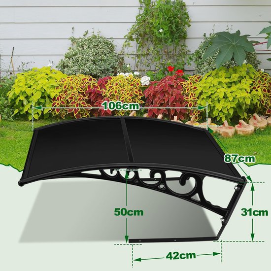 Garage, dak, carport, overkapping voor grasmaaier, grasmaaier, automower, 106 x 87 x 50 cm, polycarbonaat regenbescherming, bescherming tegen regen, hagel en uv-stralen, incl. — afbeelding 5