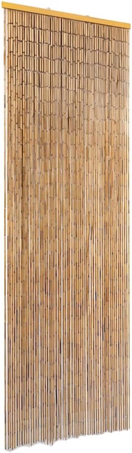 Deurgordijn, insectenwerend, 56 x 185 cm, bruin, vliegengaas voor deur met houten lijst, inkijkbescherming en ruimteverdeler voor balkondeur