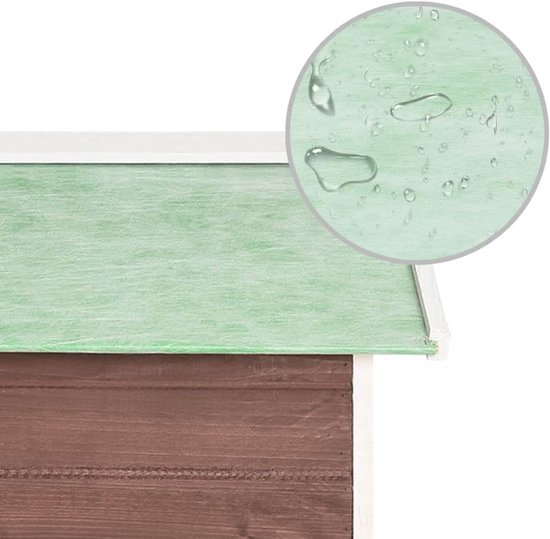Garage voor robotmaaier, van hout, 72 x 87 x 50 cm, beschermhuis voor robotmaaier, weerbestendig, onderdak voor robotmaaier, laadstation, tuin, beschermhok, mokka-wit — afbeelding 3
