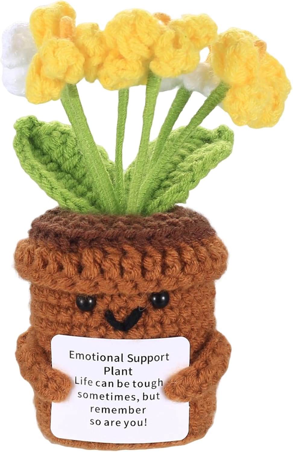 Positieve vergeet me niet geschenken, positieve gehaakte bloemen met kaarten, emotionele ondersteuning plant dank u geschenken voor vrouwen nieuwe thuis leraar presenteert waardering