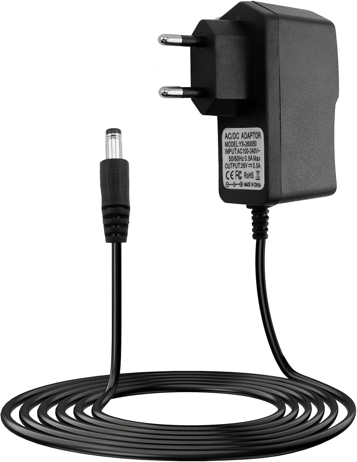 26 V oplader voor Hoover H- 100, 200, 500, 700, 800 - voeding voor accustofzuiger HF122RH, HF122GPT, HF522SFP, HF222UPT, vervangende oplader 1,8 m - compatibel met FD22L, FD22G, FD22RA, 39400273