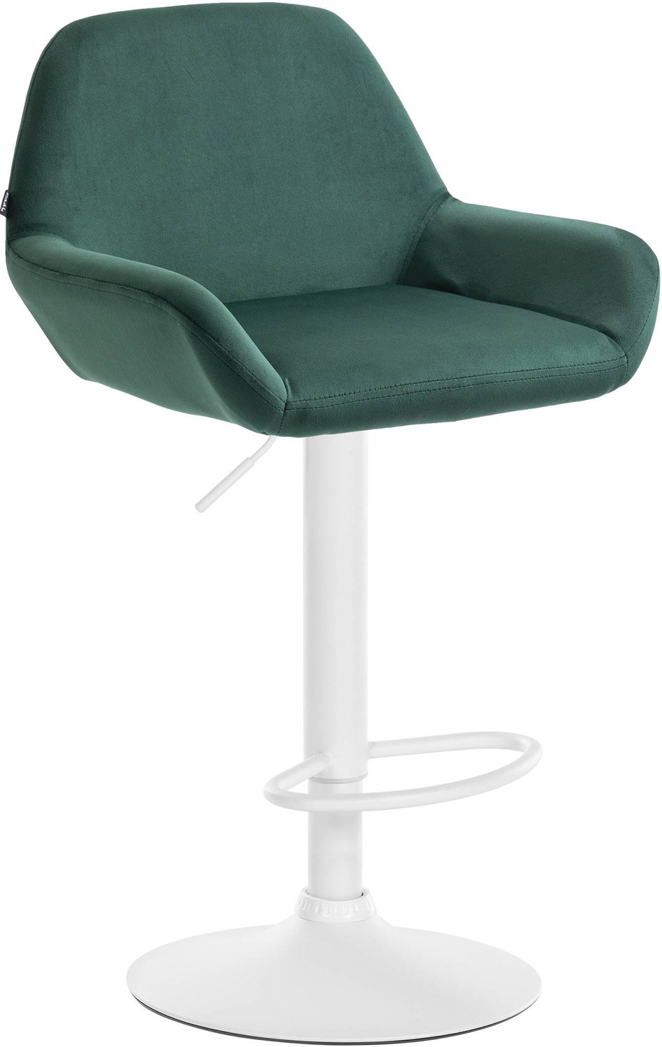Luxe Comfort Barkruk - Verstelbaar - Fluweel - Donkergroen donkergroen wit