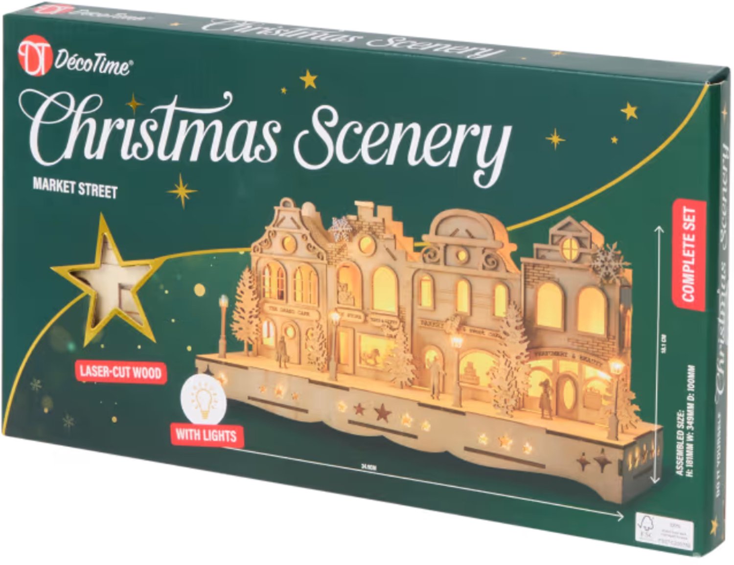 DécoTime houten kersttafereel - Om zelf in elkaar te zetten - Met ledlicht - Knutselen - Kerst - Bouwpakket