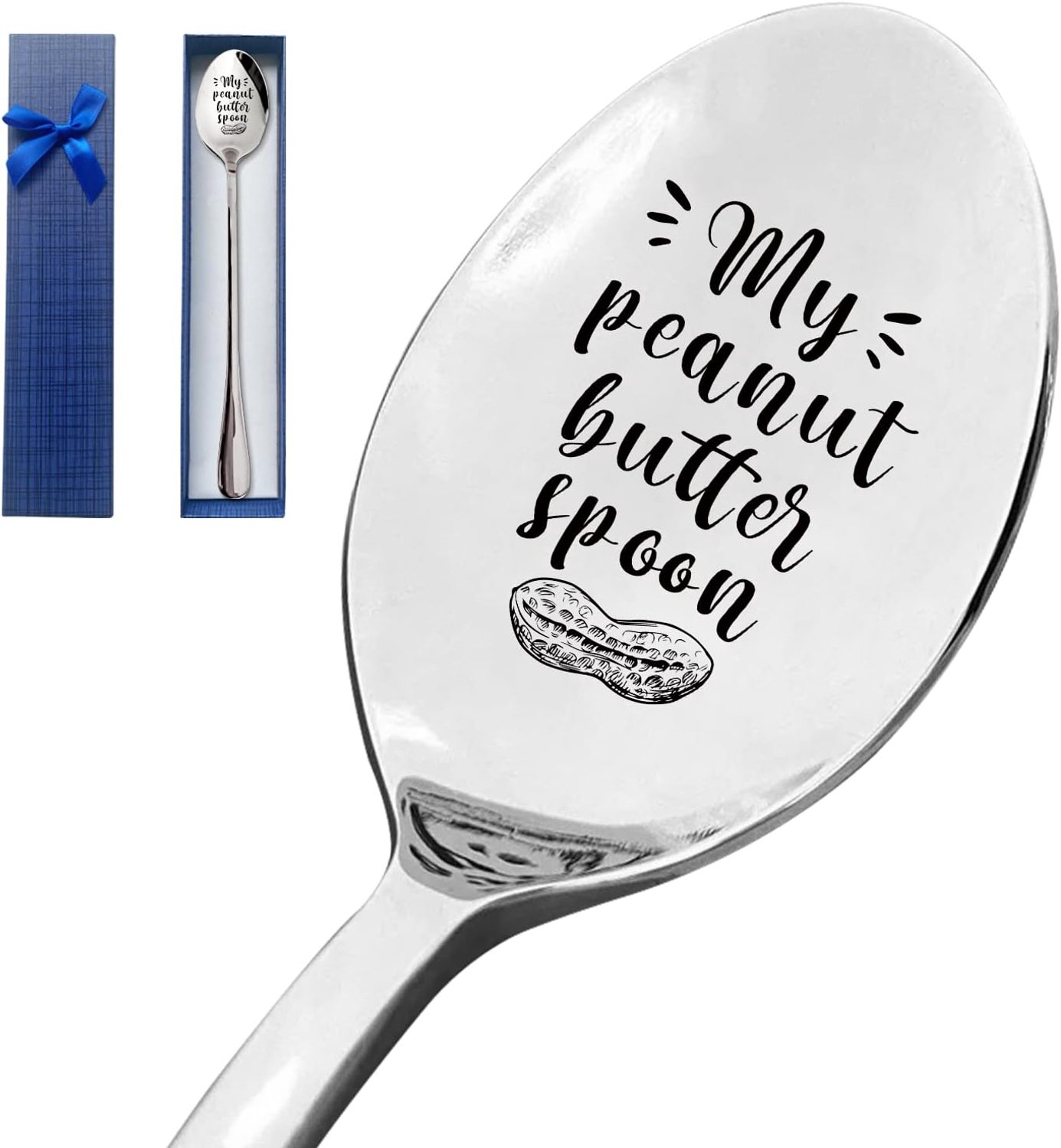 Pindakaas lepel grappige gegraveerde roestvrijstalen lepel, beste pindakaas liefhebbers geschenken, cadeau voor moeders, papa, jongen, meisje, kinderen, perfecte verjaardag Thanksgiving Xmas paasmand geschenken