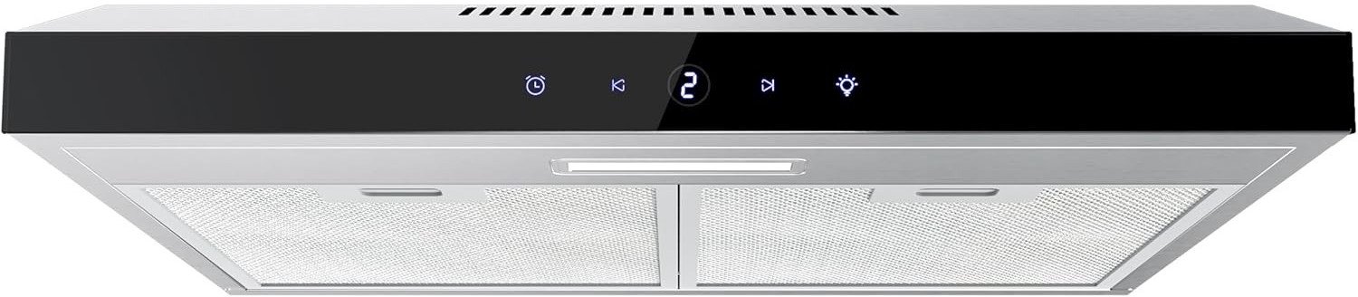 Onderbouw Afzuigkap - Roestvrij Staal Zilver - Touchscreen Bediening - Actieve Koolstoffilter - Voor Keukens