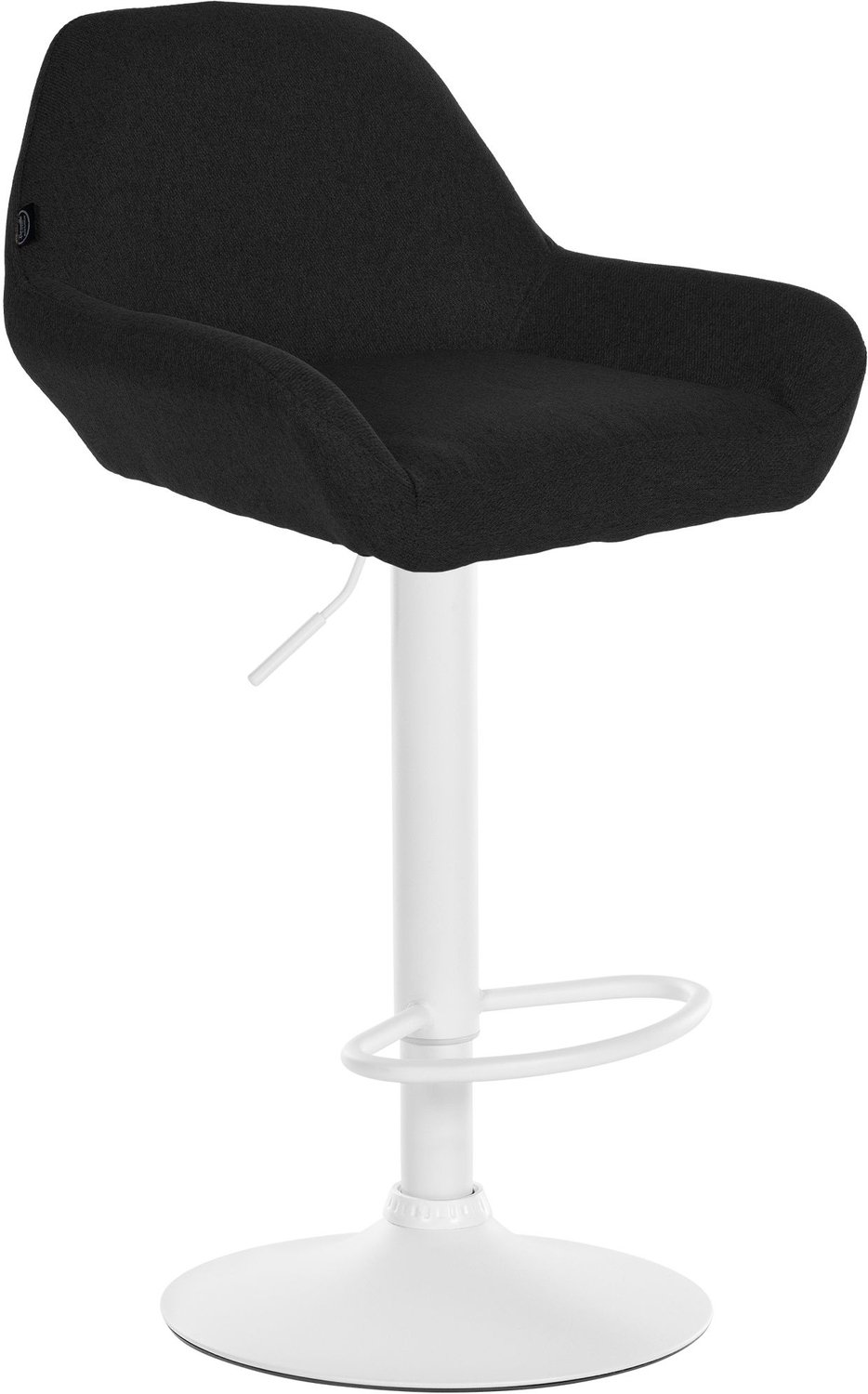 Luxe Comfort Barkruk - Verstelbaar - Stof - Zwart wit/zwart