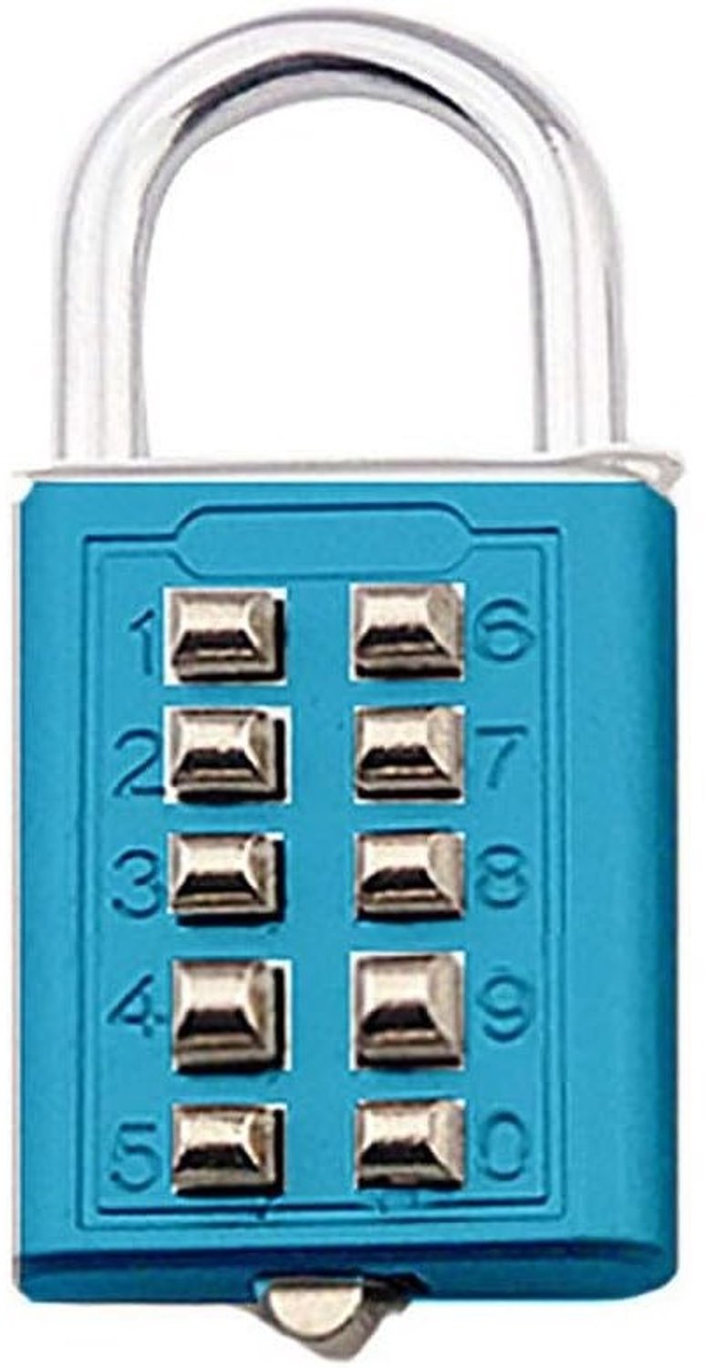 Wachtwoordhangslot - Blauw - 6 mm - Zinklegering met 5-cijferige Combinatie - Voor Schoolkluizen en Buitenhek