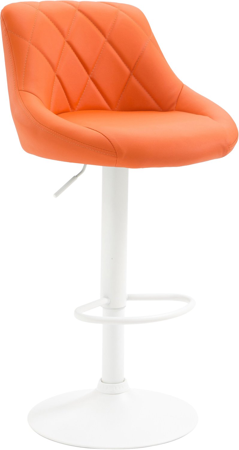 Luxe Comfort Barkruk - Kunstleer - Oranje wit/oranje