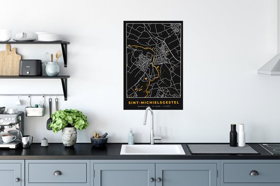 Affiche Sint-Michielsgestel - Plan d'étage - Carte - Or - Plan de la ville - 60x90 cm