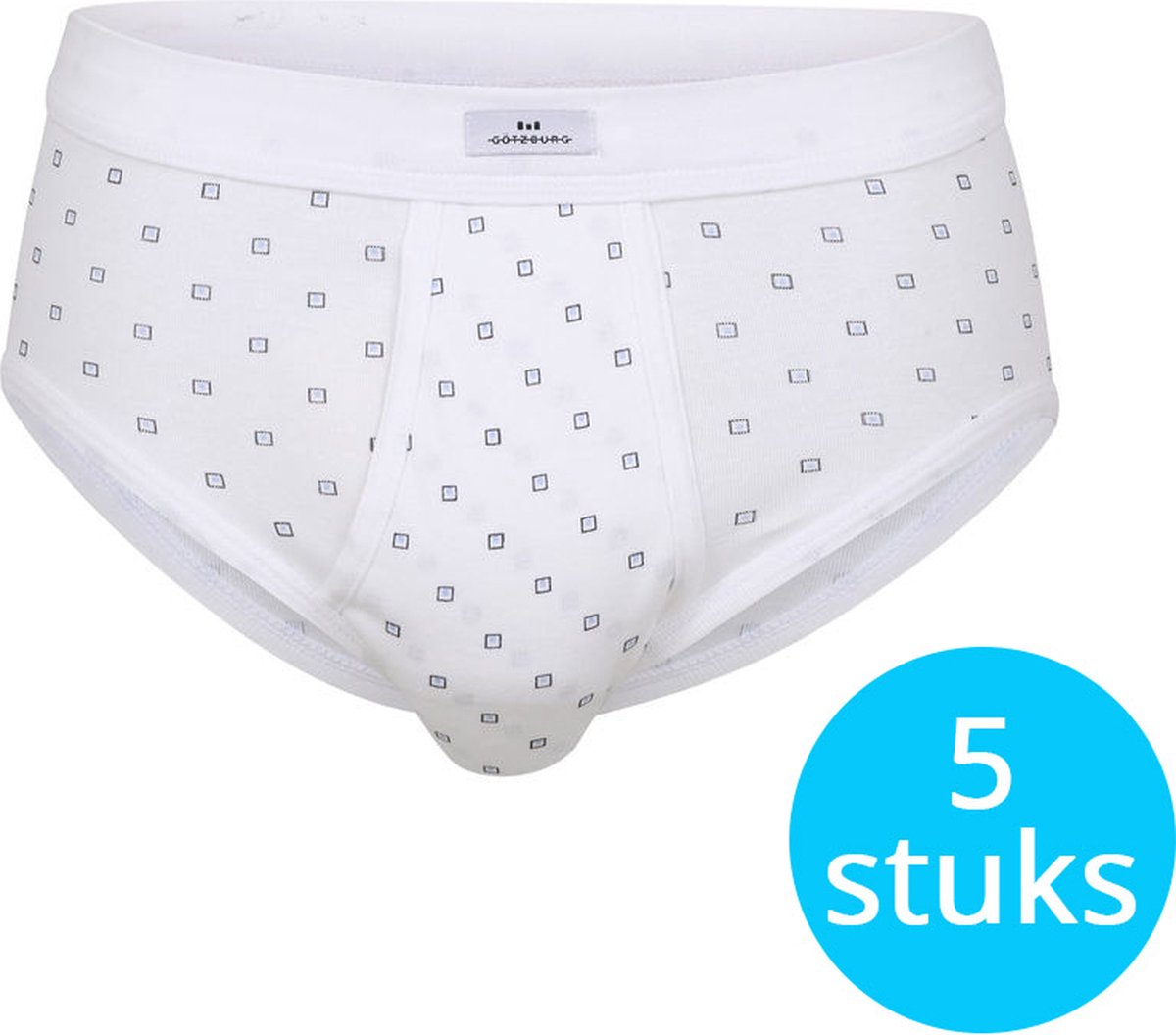 Gotzburg heren slip (1-pack) - wit dessin - Maat: XXL