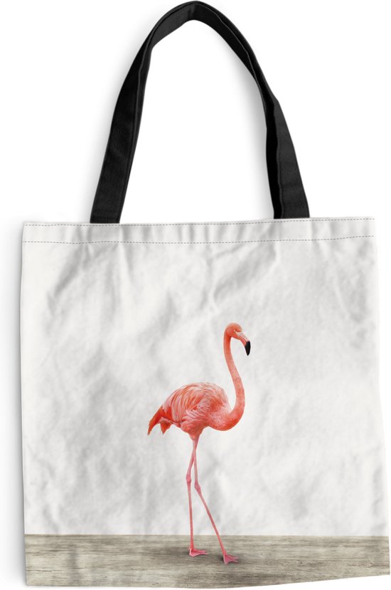 Sac Bandoulière - Sac De Plage - Shopper Animaux - Flamingo Rose - Rose - 45x45 cm - Sac Coton