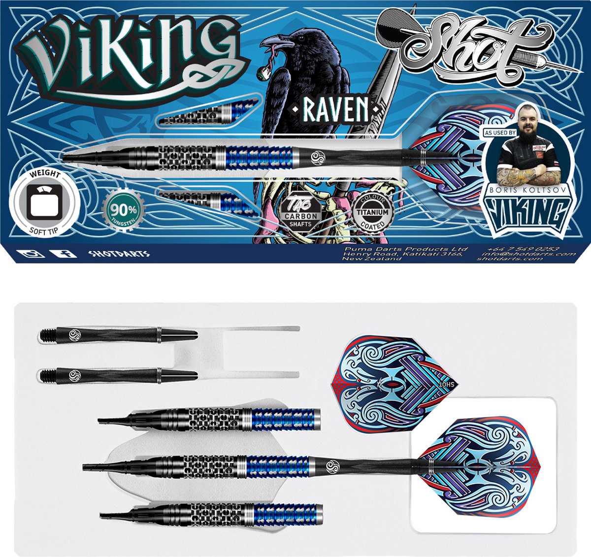 Shot - Softtip - Viking Raven 90% 18 gram Dartpijlen