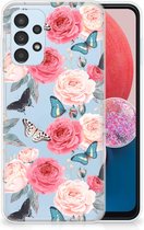 Smartphone hoesje Geschikt voor Samsung Galaxy A13 4G Telefoontas Butterfly Roses