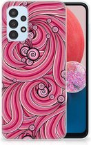 Back Case TPU Siliconen Hoesje Geschikt voor Samsung Galaxy A13 4G Smartphone hoesje Swirl Pink