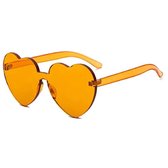 Viveux® Zonnebril Hartjes Montuur Oranje - Sunglasses Heart Orange - Feest en Festival - Feest accessoires - Verkleedaccessoires - Festivalbril