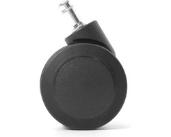 5x Workliving Bureaustoelwielen 11mm/60mm - Alle vloeren - Onbelast geremd