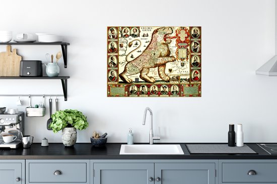 Carte historique des anciens Nederland Poster 80x60 cm - Tirage photo sur Poster (décoration murale salon / chambre)