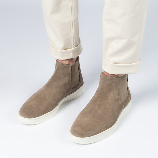 Manfield Heren Taupe suede chelsea boots Maat 44 bol