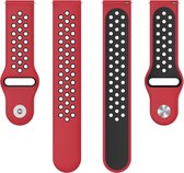 Siliconen bandje - geschikt voor Samsung Gear S3 / Galaxy Watch 3 45 mm / Galaxy Watch 46 mm - rood-zwart