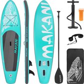 Bol.com Opblaasbare Stand Up Paddle Board Makani 320 x 82 x 15 cm turquoise incl. pomp en draagtas gemaakt van PVC aanbieding