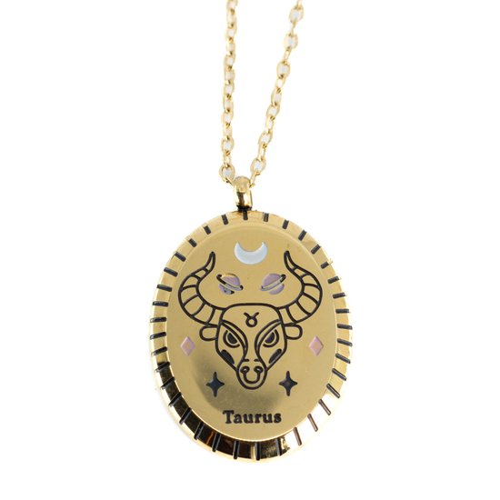 Goudkleurige Stier Hanger met Ketting