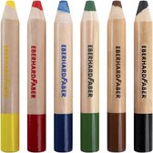 Eberhard Faber Crayon de Couleur 3en1 6pcs. noyau extra épais de 10 mm