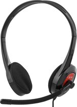 Deltaco HL-108 Stereo Headset - Microfoon - On-Ear - 1x 3,5mm 4-pin - Zwart/Rood