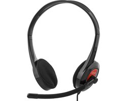 Deltaco HL-108 Stereo Headset - Microfoon - On-Ear - 1x 3,5mm 4-pin - Zwart/Rood