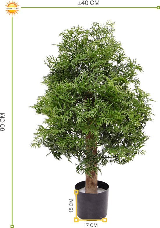 Foto: Buiten kunstplant ming aralia groen 90 cm in pot met premium uv protectie