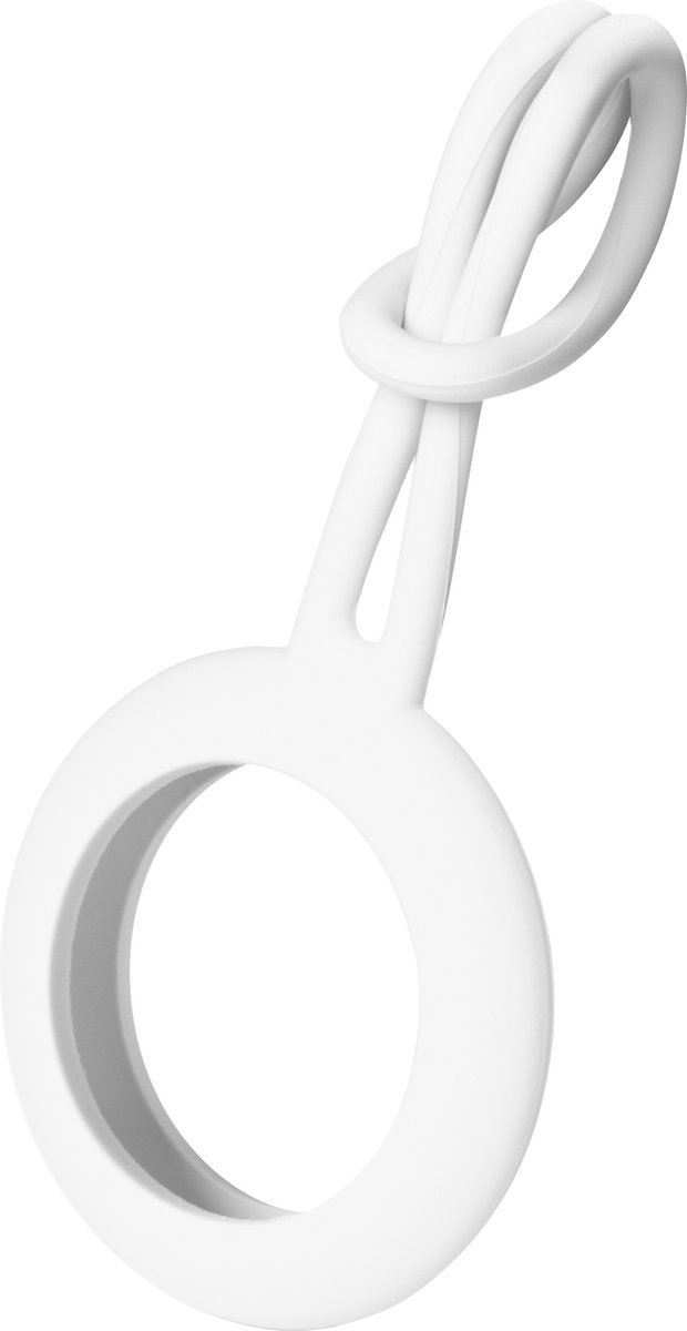 Deltaco Apple AirTag Case, Silicone, Hanger - White