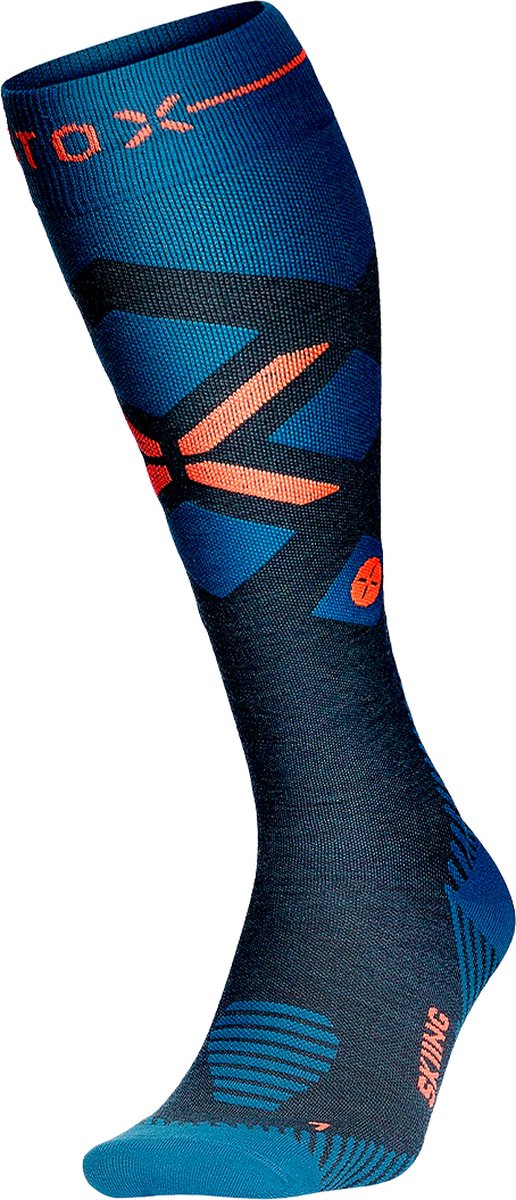 STOX Energy Socks Skisokken Heren - Compressiekousen - Merino Wol Sokken Groen - Ski & Snowboard Compressie Sokken - Maat M: 40-44 - 1 Paar
