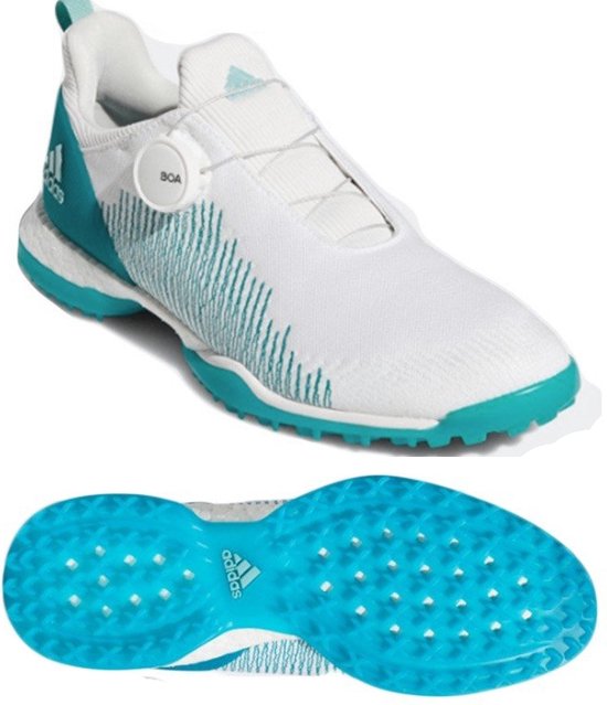 Adidas - Forgefiber BOA - Dames Golfschoen - Wit/blauw - Maat 42