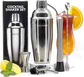 Easynova - Set shaker à cocktail - 6 pièces - Shaker à cocktail - Acier inoxydable - Coffret cadeau