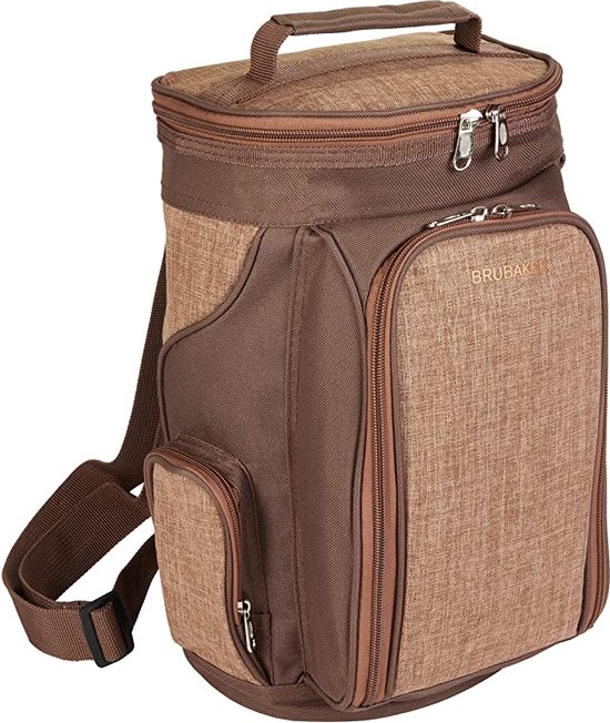 Brubaker Sac isotherme pour 2 bouteilles de vin et champagne jusqu'à 1,5 l, sac isotherme rembourré - sac pique-nique isotherme, sac thermique - portable avec poignée