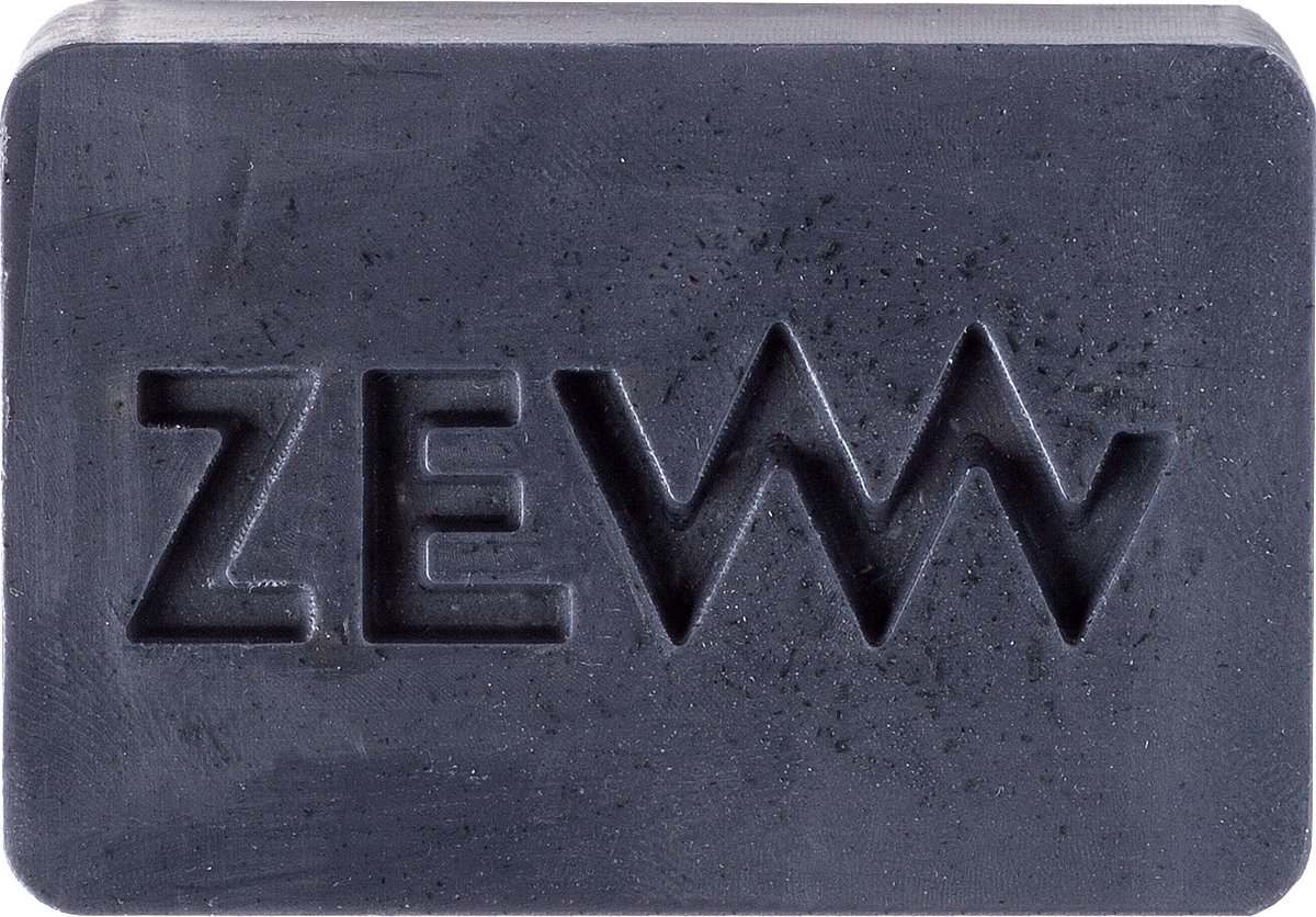 Zew for Men Beard Soap including Soap Dish | Baardshampoo | Baardzeep inclusief zeepblikje | Beard Charcoal Soap Bar | 85ML