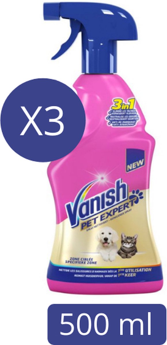 Vanish - Pet Expert Spray - 3 x 500 ml - Pack économique