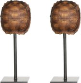 Dos de tortue sur dos de tortue décoratif standard de couleur marron