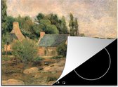 KitchenYeah® Inductie beschermer 70x52 cm - De wasvrouwen in Pont-Aven - Schilderij van Paul Gauguin - Kookplaataccessoires - Afdekplaat voor kookplaat - Inductiebeschermer - Inductiemat - Inductieplaat mat