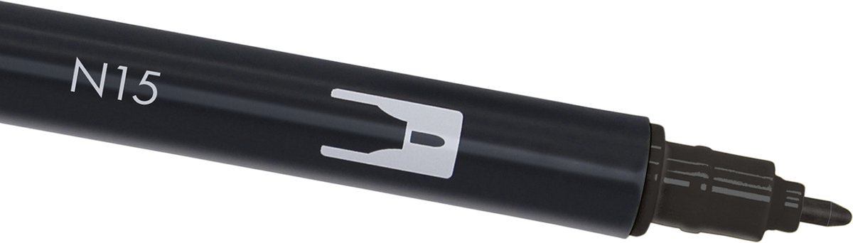 Tombow Brush pen - ABT N15 - Dual Brushpen - Zwart — afbeelding 3
