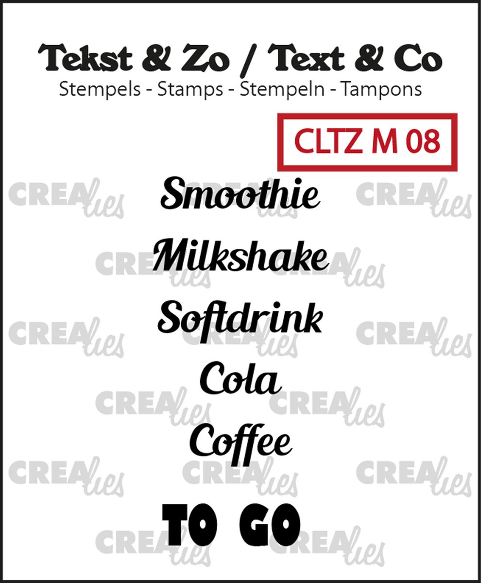 Stempel - Crealies Tekst & Zo English text stamp to go - 1 stuk