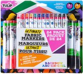 Tulip Fabric markers ultimate brush fine tips Rainbow 24pc