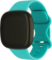 Bandje Voor Fitbit Versa 3 / Sense Sport Band - Groenblauw - Maat: SM - Horlogebandje, Armband