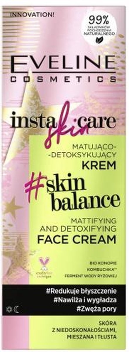 Insta Skin Care matterende en ontgiftende crème voor de gecombineerde en vette huid met imperfecties 50ml