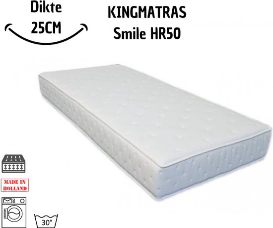 KING Matras - Smile - Pocket - Matras - 70x210 - 25cm dik - Koudschuim -  Hybride - Gel... | bol.com
