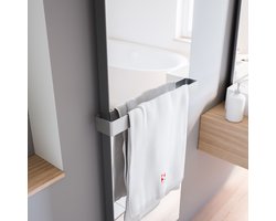 Handdoekhouder 43 cm - RVS - eenzijdig open - voor radiator van Schulte type: New York (met spiegel) - Lyon en Aachen