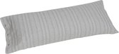Yumeko kussensloop velvet flanel grijs/wit stripe 40x80 - Biologisch & ecologisch - 1 stuk
