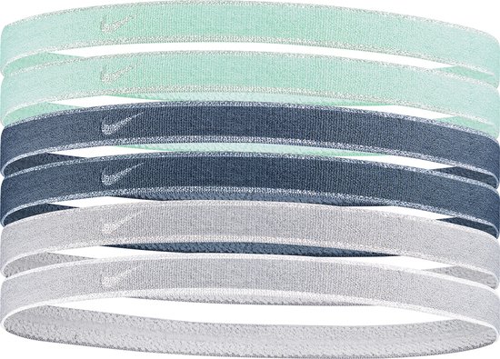 Bandeaux Nike Elastic 6-Pack - Vert/ Blauw/ Argent - Taille unique