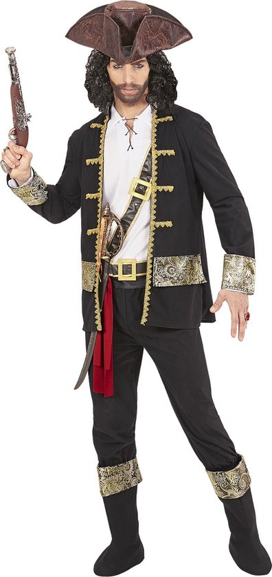 Widmann - Piraat & Viking Kostuum - Piraat Pandora - Man - Zwart - Small - Carnavalskleding - Verkleedkleding