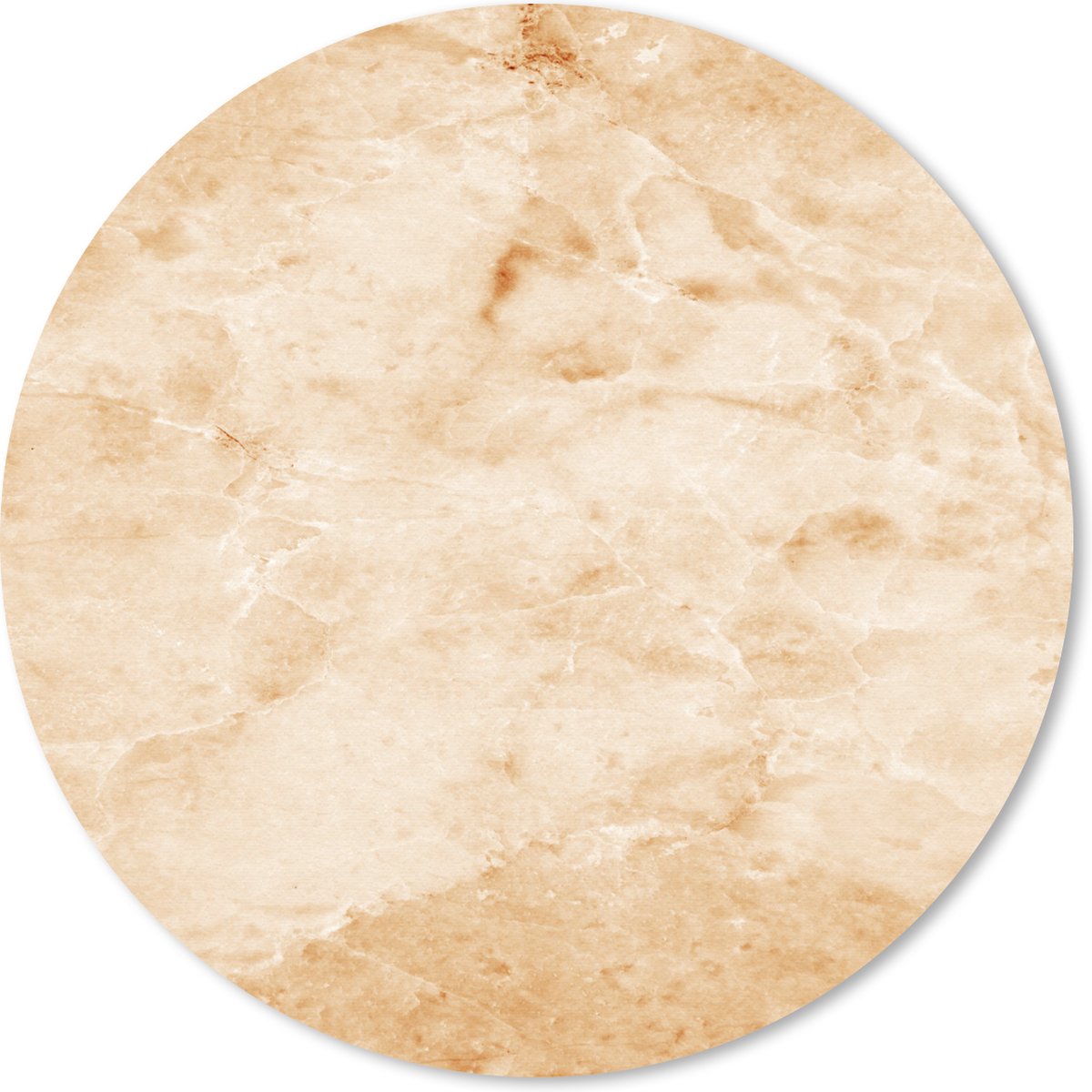 Muismat rond 40x40 cm - Mousepad Marmer - Zand - Bruin - Ronde muismatten