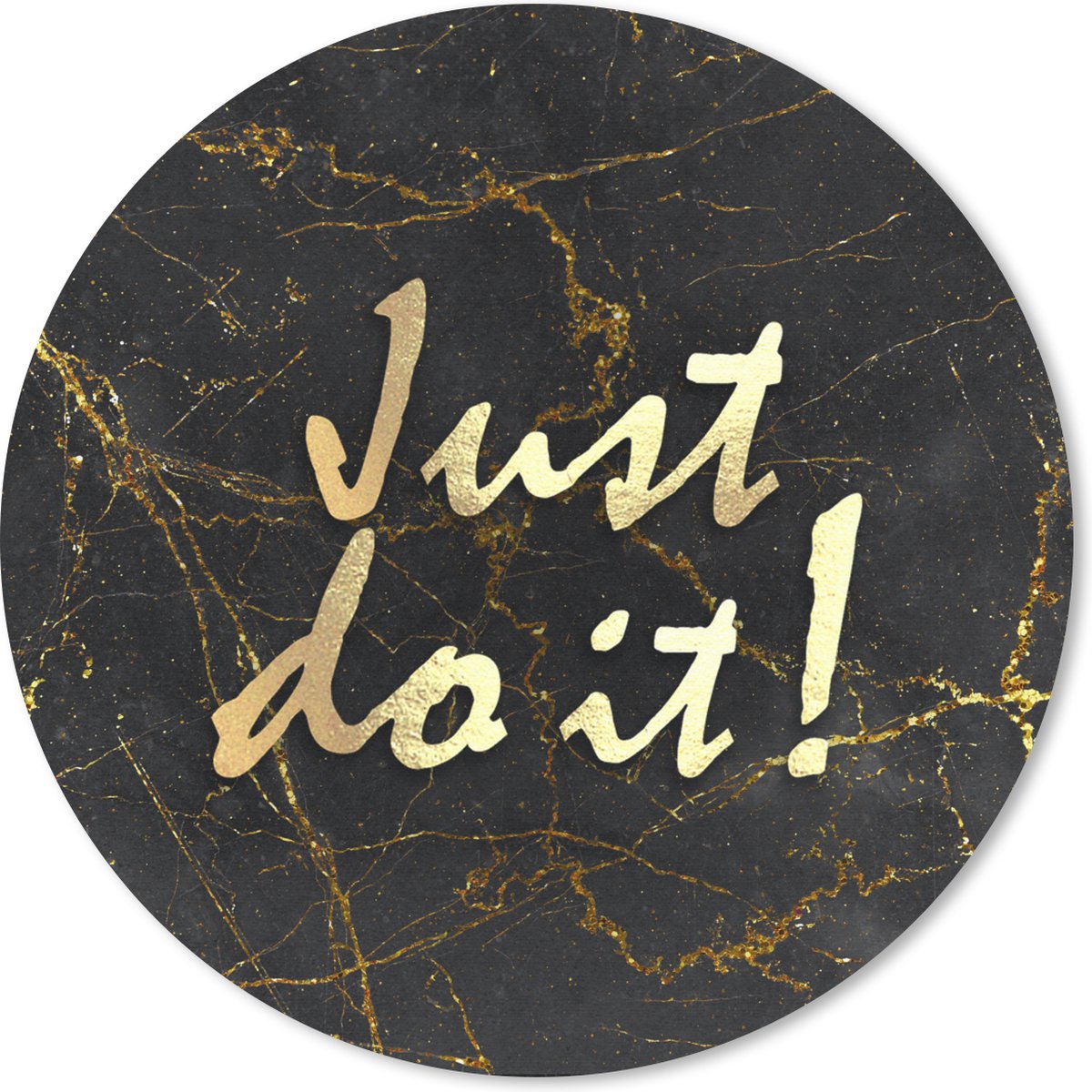Muismat rond 20x20 cm - Mousepad Quotes - Motivatie - Marmer print - Ronde muismatten